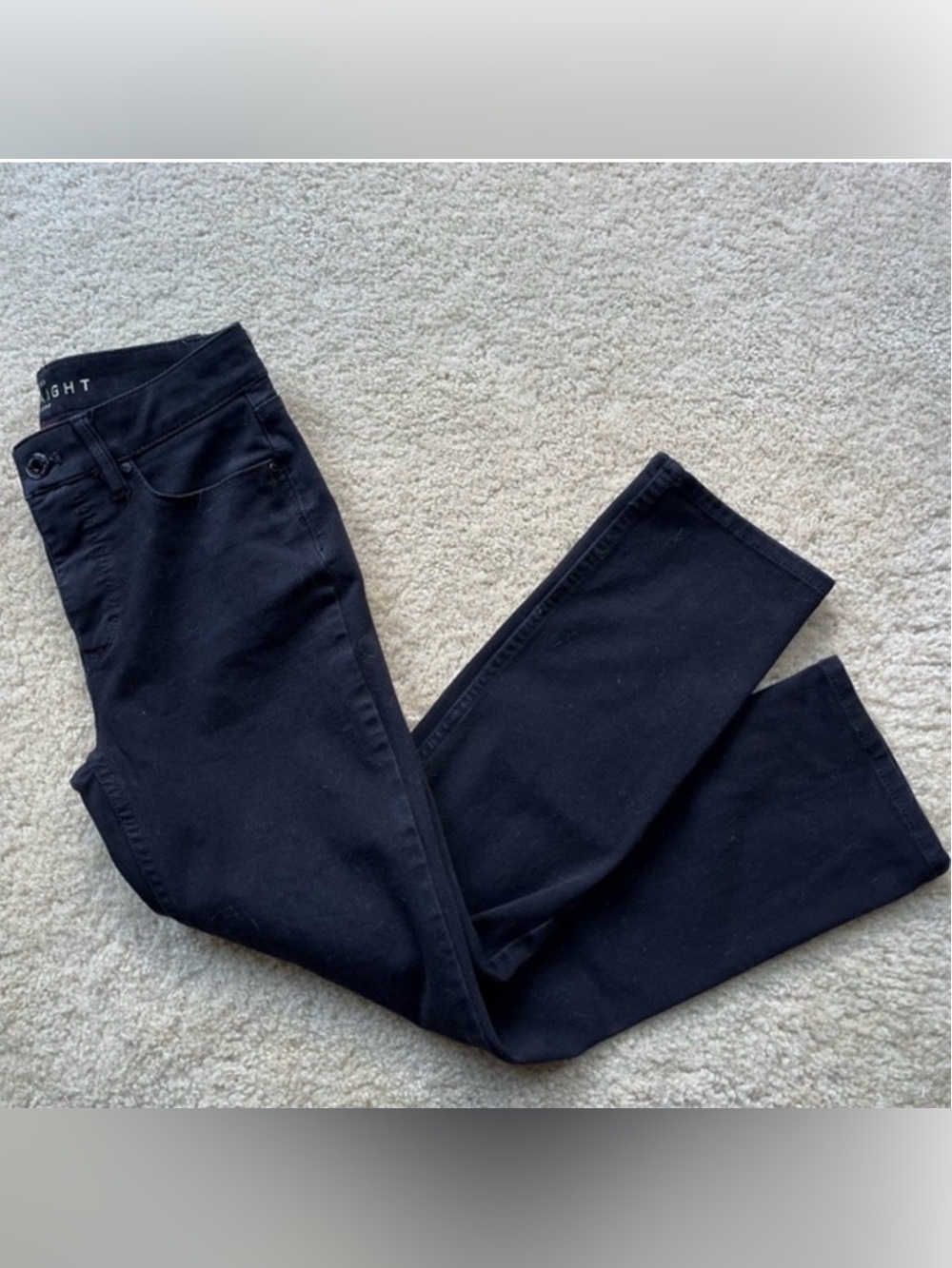 🌻White House Black Market WHBM Straight Crop Black Denim Jeans - Size 00 - EUC